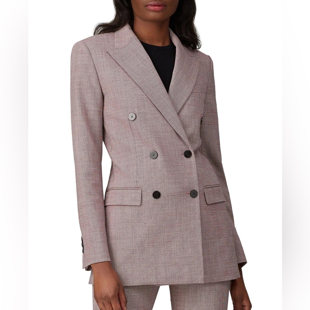 Theory Double-Breasted Blazer in Dusty Rose